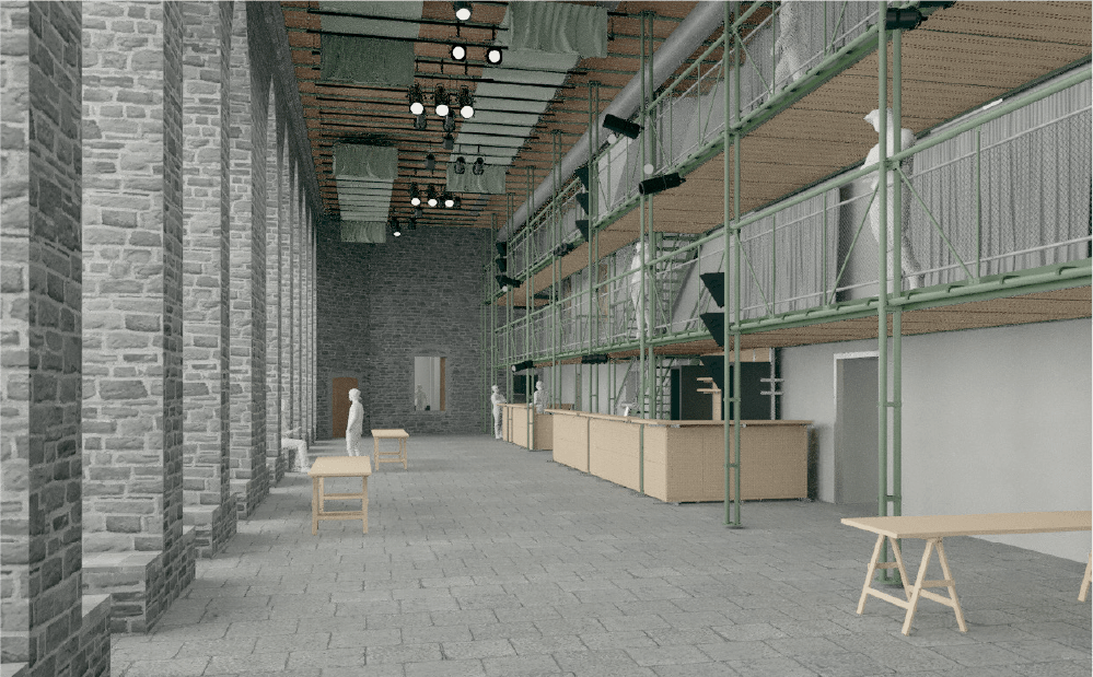 Bar Broei en het theatermeubel, een veelzijdig element als tribune, podium, werkplek, ...
