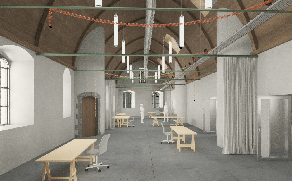 De hallen worden uitgerust voor hedendaags gebruik: een inspirerende, toegankelijke werkplek voor iedereen.